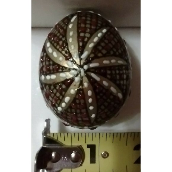 Romanian Pysanky Hand Painted Real Easter Egg 3D Gold Base Red Black Mosaic - Picture 4 of 6